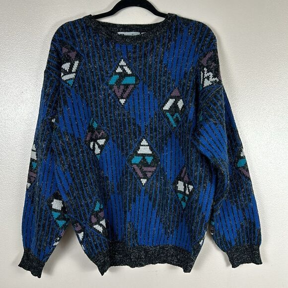 Men’s beautiful vintage ZEPPELIN sweater Size large grandpa oversized 80’s - Picture 7 of 7